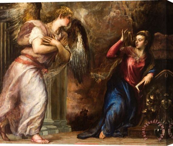 Titian Detail Of The Annunciation Stretched Canvas Print / Canvas Art