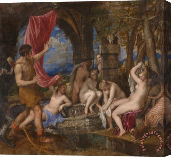 Titian Diana And Actaeon Stretched Canvas Painting / Canvas Art