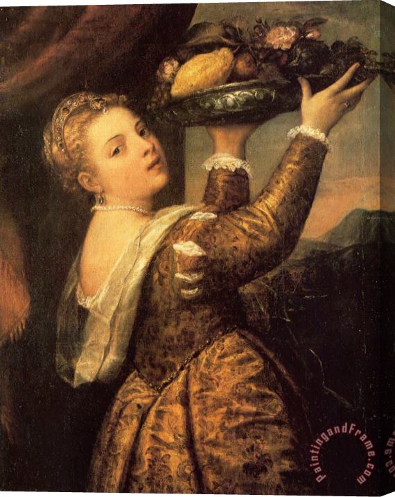 Titian Girl with a Basket of Fruits (lavinia) Stretched Canvas Print / Canvas Art
