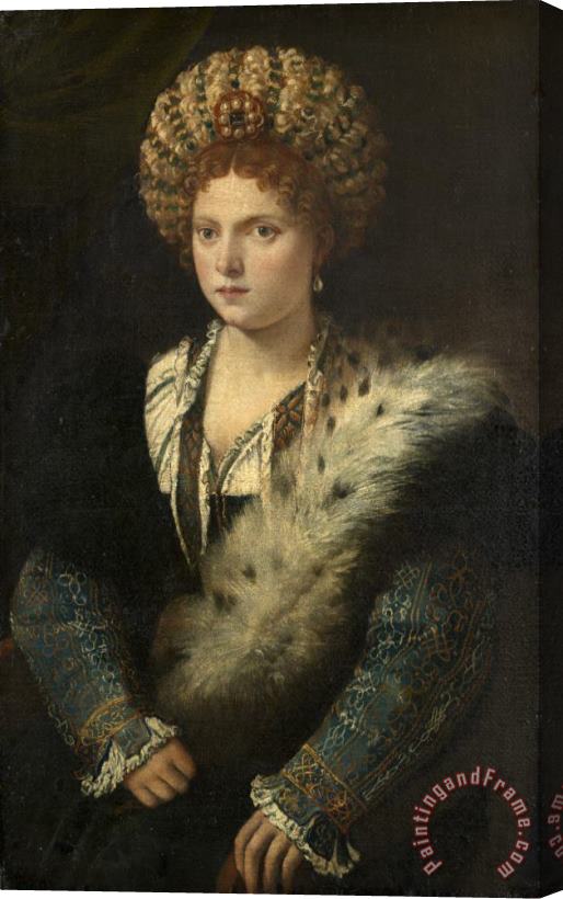 Titian Isabella D'este, Margravine of Mantua Stretched Canvas Print / Canvas Art