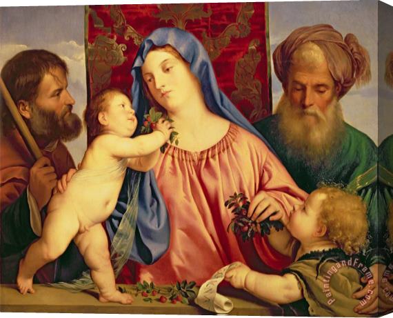 Titian Madonna of the Cherries with Joseph Stretched Canvas Painting / Canvas Art