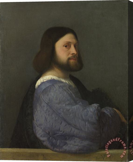 Titian Man With A Quilted Sleeve Stretched Canvas Painting / Canvas Art