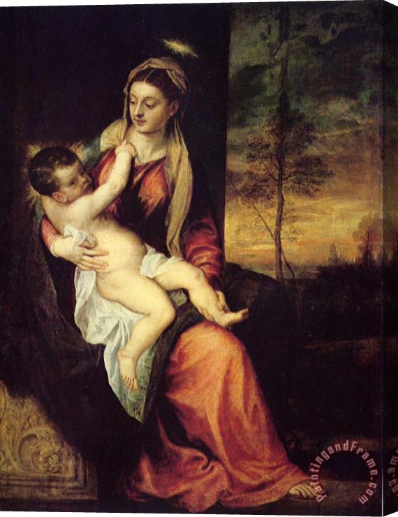 Titian Mary with The Christ Child Stretched Canvas Painting / Canvas Art