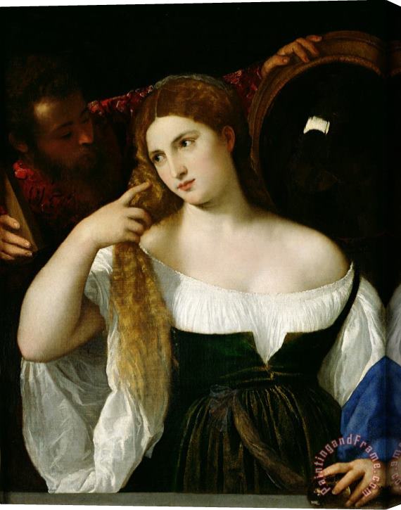 Titian Portrait of a Woman at her Toilet Stretched Canvas Print / Canvas Art