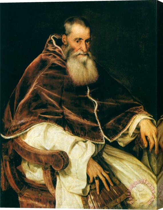 Titian Portrait of Pope Paul III Stretched Canvas Painting / Canvas Art