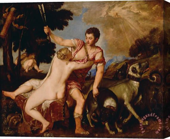 Titian Venus And Adonis Stretched Canvas Painting / Canvas Art