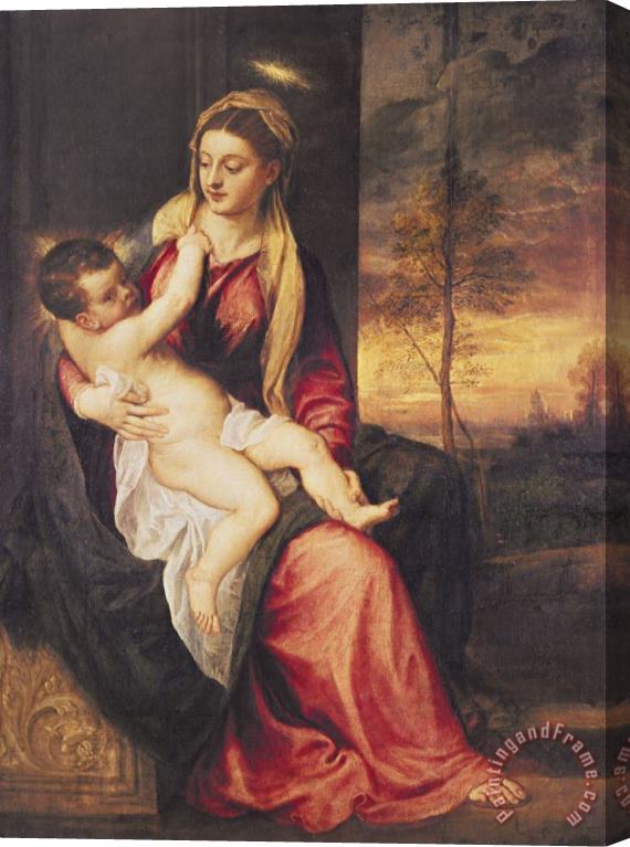 Titian Virgin with Child at Sunset Stretched Canvas Print / Canvas Art