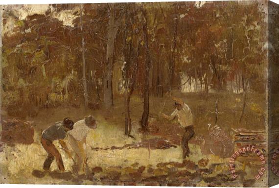 Tom Roberts Turning The Soil (sketch for The Charcoal Burners) Stretched Canvas Print / Canvas Art