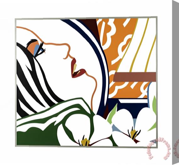 Tom Wesselmann Bedroom Face with Orange Wallpaper, 1989 Stretched Canvas Print / Canvas Art