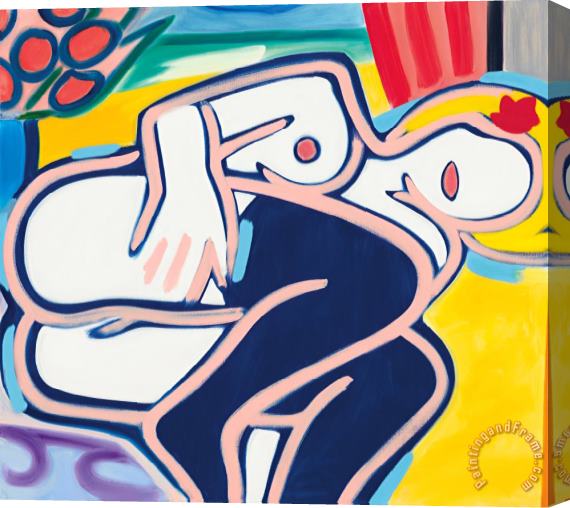 Tom Wesselmann Curled Up Blue Nude, 2001 Stretched Canvas Print / Canvas Art