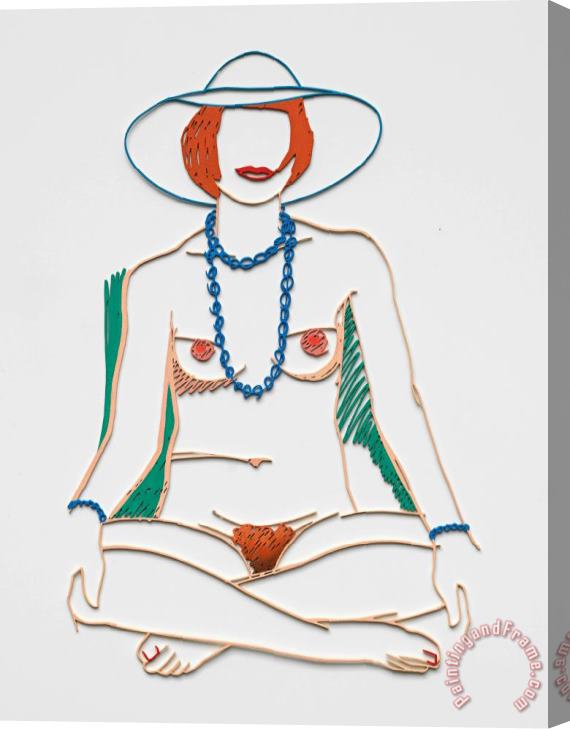 Tom Wesselmann Monica Cross Legged with Beads, 2004 Stretched Canvas Print / Canvas Art