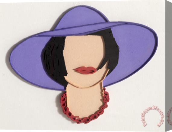 Tom Wesselmann Monica with a Purple Hat, 1985 Stretched Canvas Print / Canvas Art