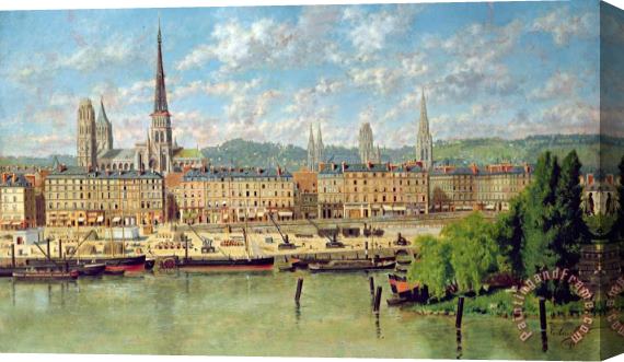 Torello Ancillotti The Port at Rouen Stretched Canvas Print / Canvas Art