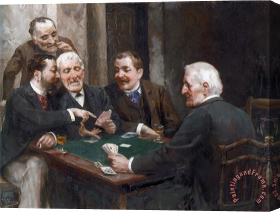 Ulpiano Checa Y Sanz The Card Players Stretched Canvas Print / Canvas Art