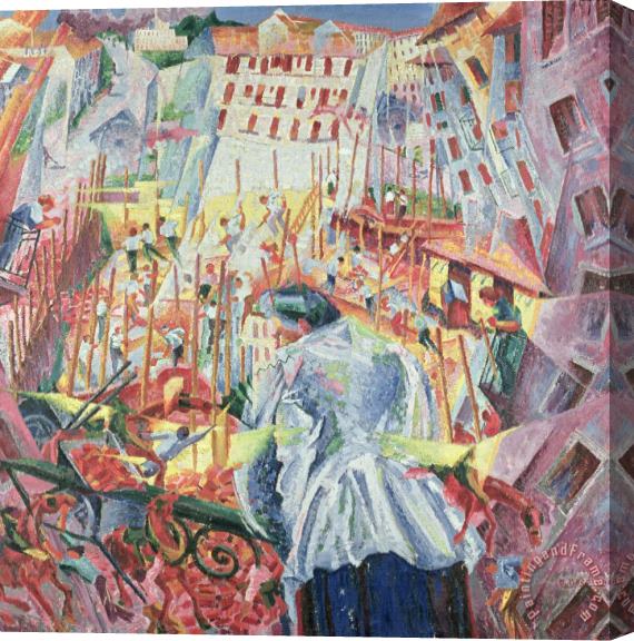 Umberto Boccioni The Street Enters The House Stretched Canvas Print / Canvas Art