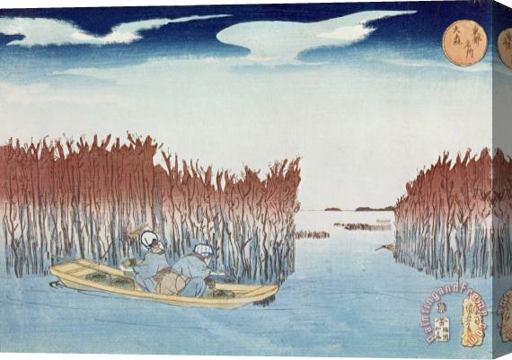 Utagawa Kuniyoshi Seaweed Gatherers At Omari Stretched Canvas Print / Canvas Art