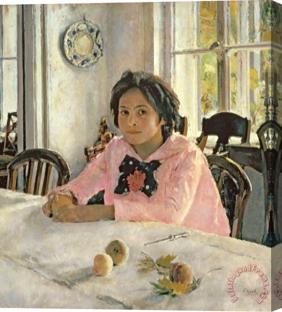 Valentin Aleksandrovich Serov Girl with Peaches Stretched Canvas Painting / Canvas Art