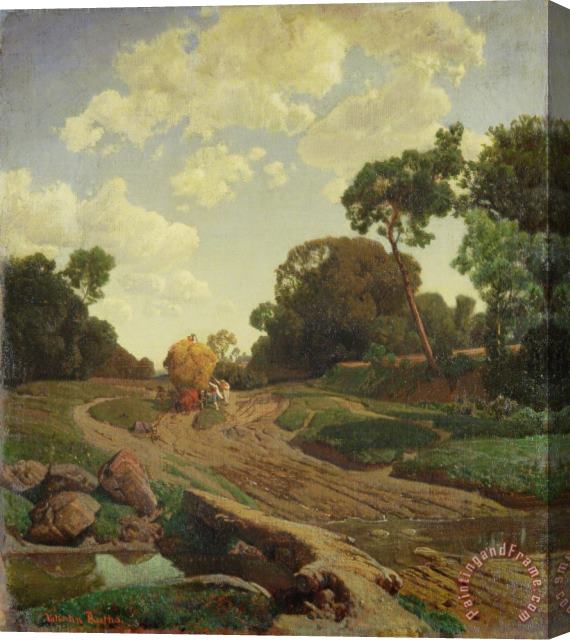 Valentin Ruths Landscape with Haywagon Stretched Canvas Print / Canvas Art