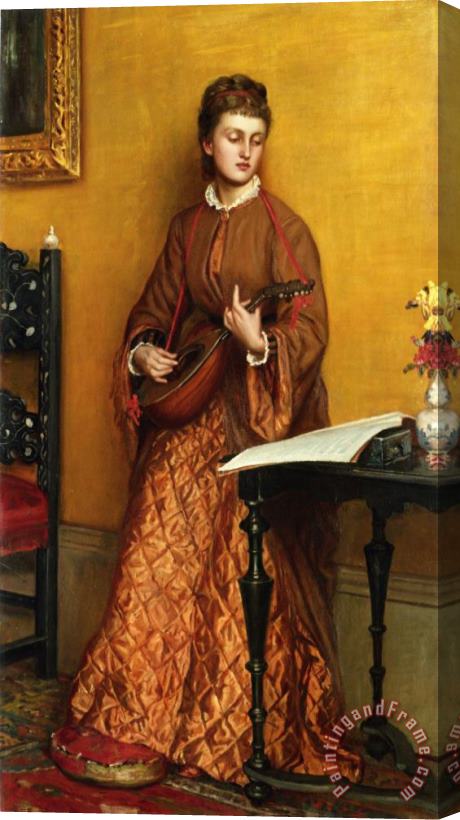Valentine Cameron Prinsep The Mandolin Player Stretched Canvas Painting / Canvas Art