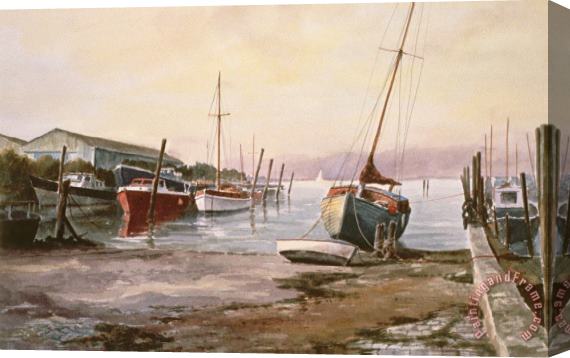 Vic Trevett Gillingham Pier On The Medway Stretched Canvas Painting / Canvas Art
