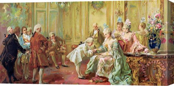 Vicente de Parades The presentation of the young Mozart to Mme de Pompadour at Versailles Stretched Canvas Print / Canvas Art