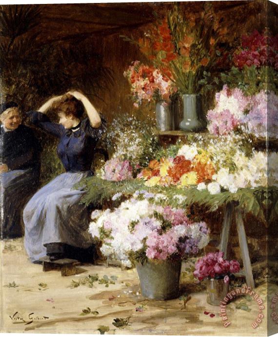 Victor Gabriel Gilbert Flower Power Stretched Canvas Painting / Canvas Art