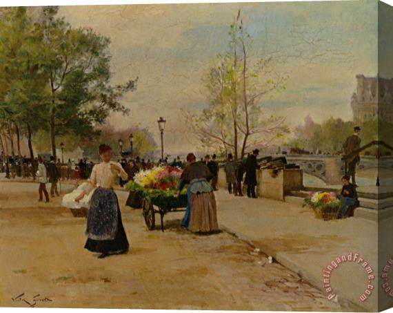 Victor Gabriel Gilbert Flower Sellers Stretched Canvas Painting / Canvas Art