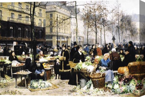 Victor Gabriel Gilbert Market Day Stretched Canvas Painting / Canvas Art