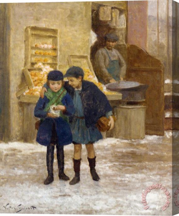 Victor Gabriel Gilbert Sharing The Treats Stretched Canvas Painting / Canvas Art