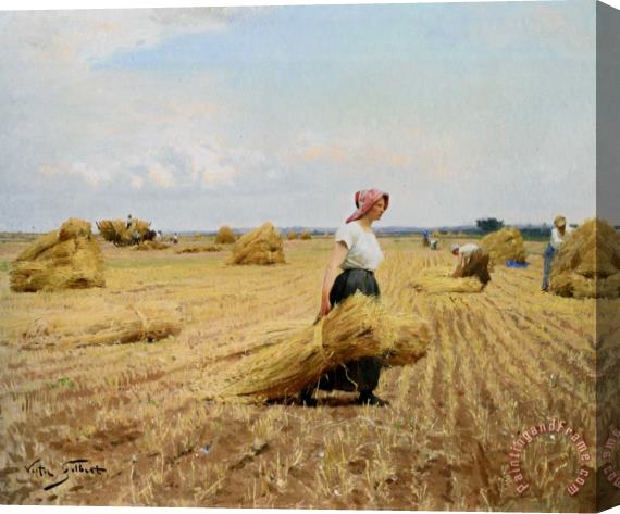 Victor Gabriel Gilbert The Harvest Stretched Canvas Painting / Canvas Art