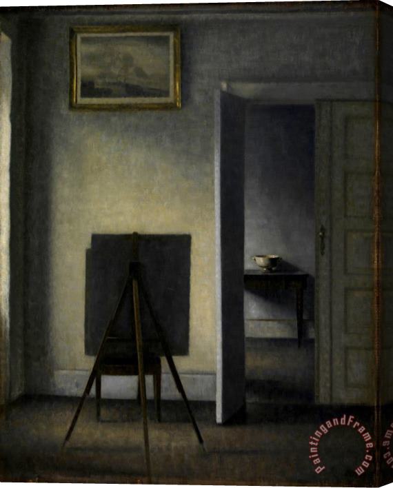 Vilhelm Hammershoi Interior with The Artist's Easel Stretched Canvas Print / Canvas Art
