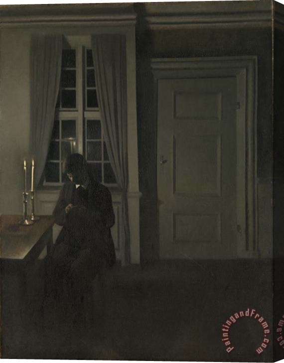 Vilhelm Hammershoi The Collector of Coins Stretched Canvas Print / Canvas Art