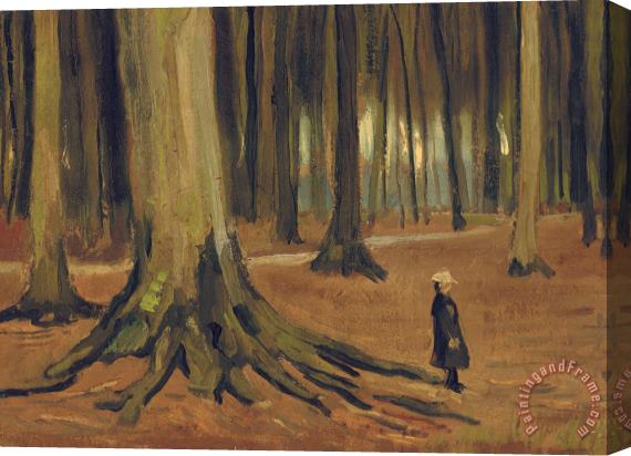 Vincent van Gogh A Girl in a Wood Stretched Canvas Painting / Canvas Art