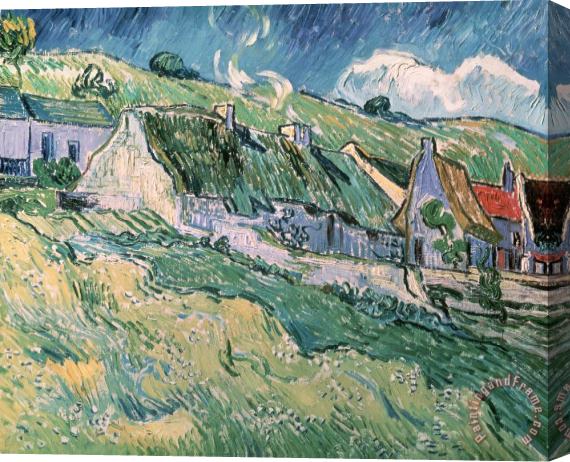 Vincent van Gogh Cottages At Auvers Sur Oise Stretched Canvas Print / Canvas Art