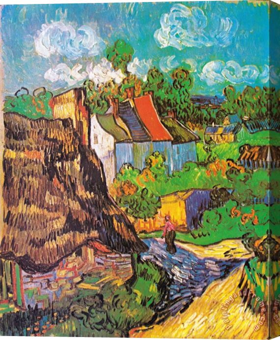 Vincent van Gogh Houses at Auvers Stretched Canvas Painting / Canvas Art