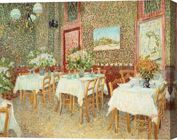 Vincent van Gogh Interior Of Restaurant Stretched Canvas Print / Canvas Art