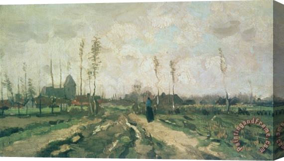 Vincent van Gogh Landscape With A Church And Houses Stretched Canvas Painting / Canvas Art