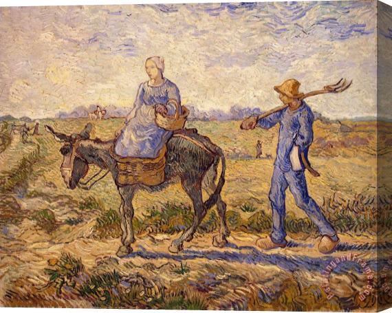 Vincent Van Gogh Morning going out to work Stretched Canvas Painting / Canvas Art
