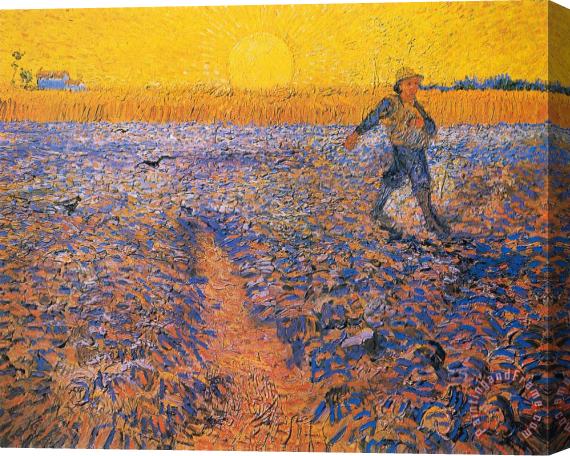 Vincent van Gogh Sower at Sunset Ii Stretched Canvas Painting / Canvas Art