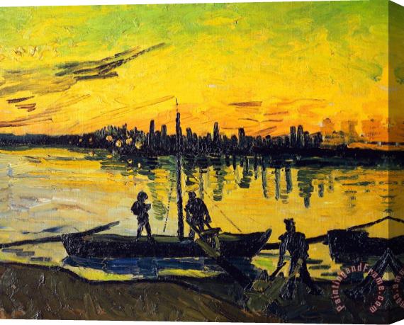 Vincent van Gogh Stevedores In Arles Stretched Canvas Painting / Canvas Art