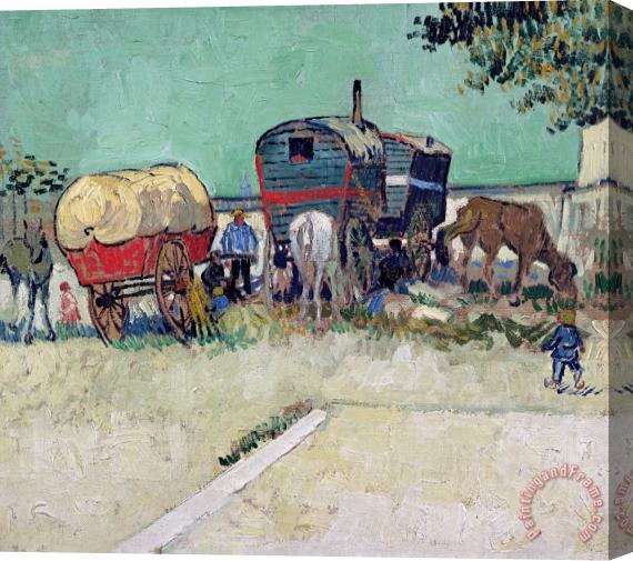 Vincent van Gogh The Caravans Gypsy Encampment Near Arles Stretched Canvas Print / Canvas Art