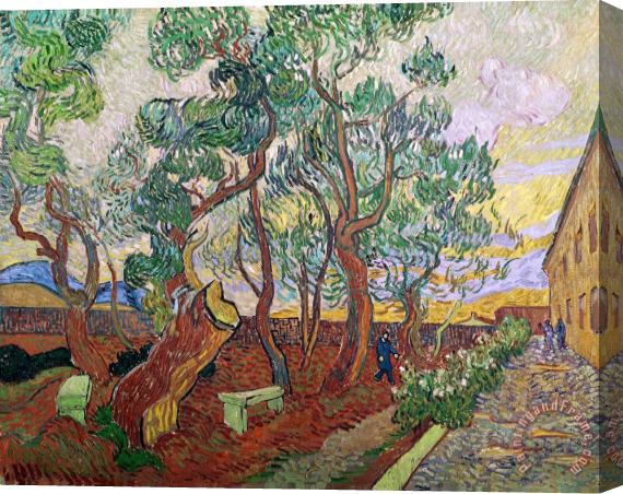 Vincent van Gogh The Garden Of St Pauls Hospital At St. Remy Stretched Canvas Print / Canvas Art
