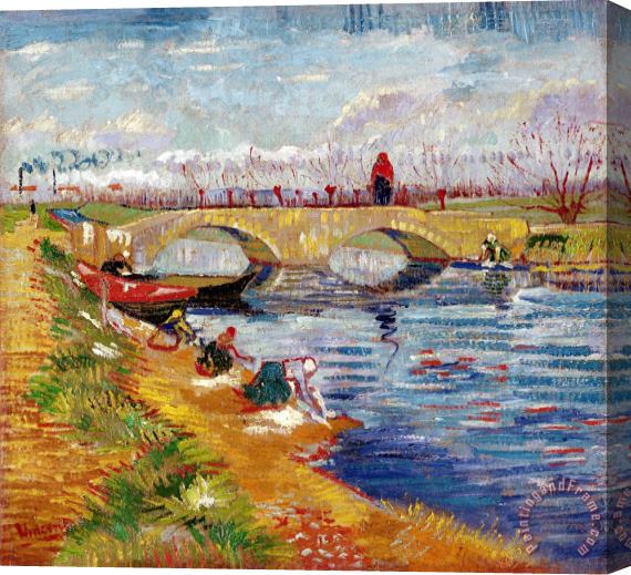 Vincent van Gogh The Gleize Bridge over the Vigneyret Canal Stretched Canvas Painting / Canvas Art