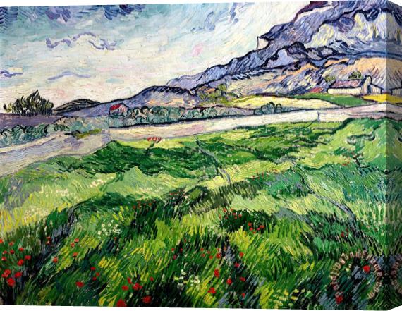 Vincent van Gogh The Green Wheatfield behind the Asylum Stretched Canvas Painting / Canvas Art