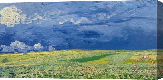 Vincent van Gogh Wheatfields under Thunderclouds Stretched Canvas Painting / Canvas Art