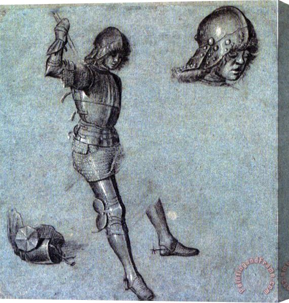 Vittore Carpaccio Three Studies of a Cavalier in Armor Stretched Canvas Painting / Canvas Art