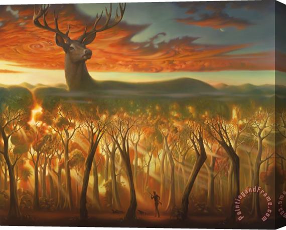 Vladimir Kush Behind The Trees Stretched Canvas Print / Canvas Art