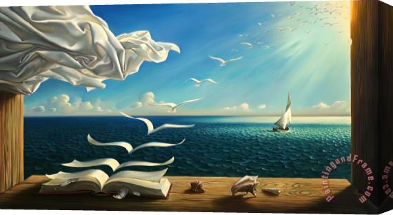 Vladimir Kush Diary of Discoveries Stretched Canvas Print / Canvas Art