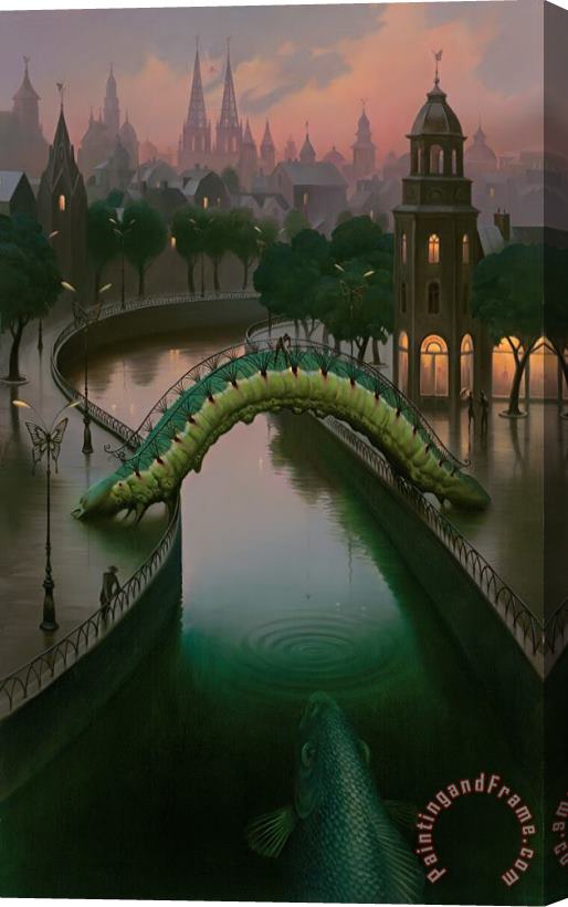 Vladimir Kush Fish in The City Stretched Canvas Painting / Canvas Art