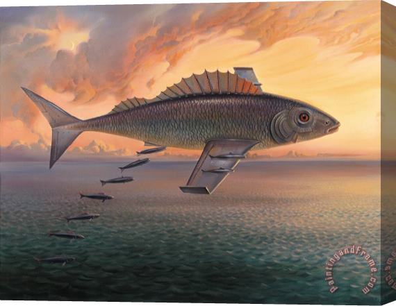 Vladimir Kush Flying Fish Stretched Canvas Painting / Canvas Art